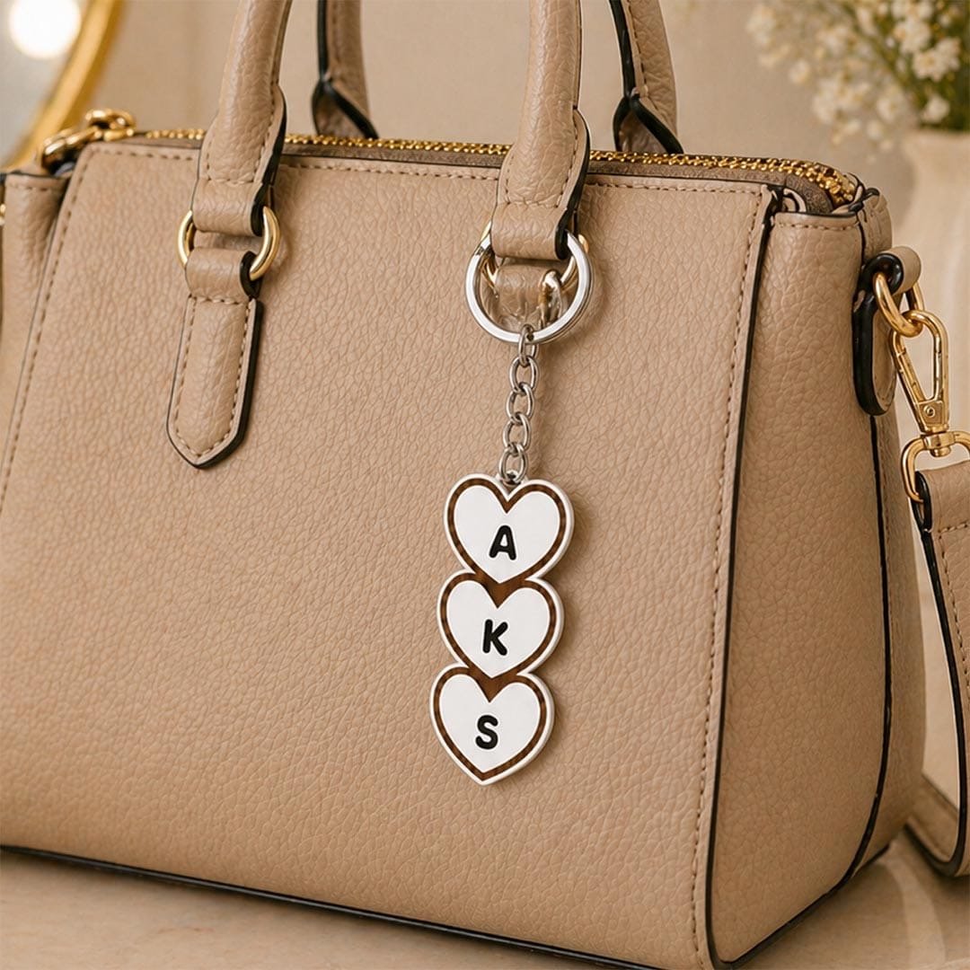 Personalized Heart Alphabet Keychain