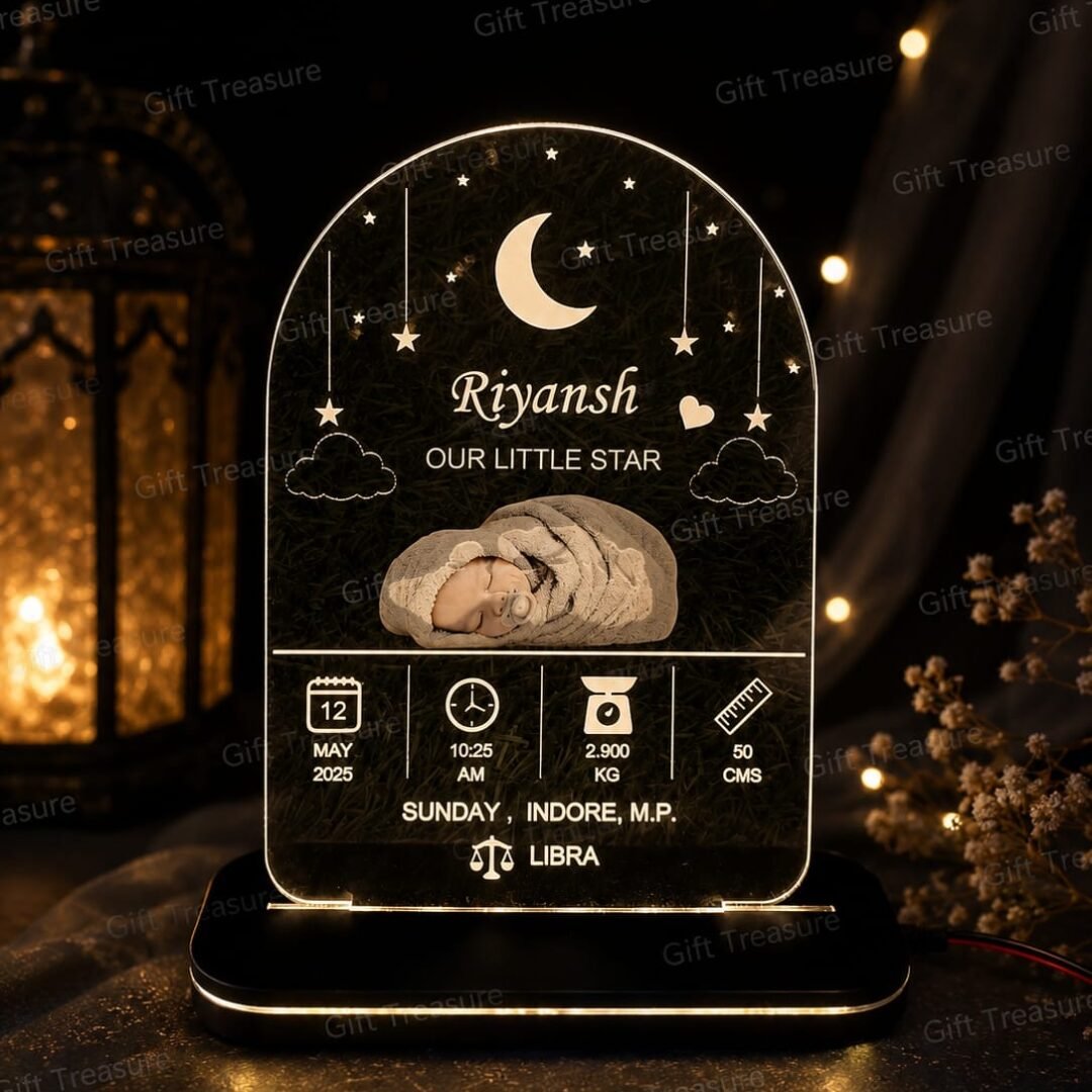Personalized Baby Birth Details LED Acrylic Lamp