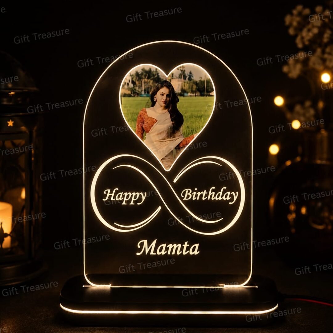 Personalized LED Infinity Birthday Photo Lamp