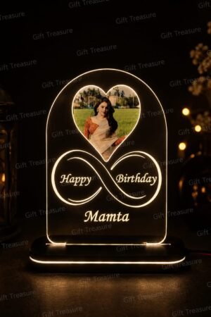 Personalized LED Infinity Birthday Photo Lamp