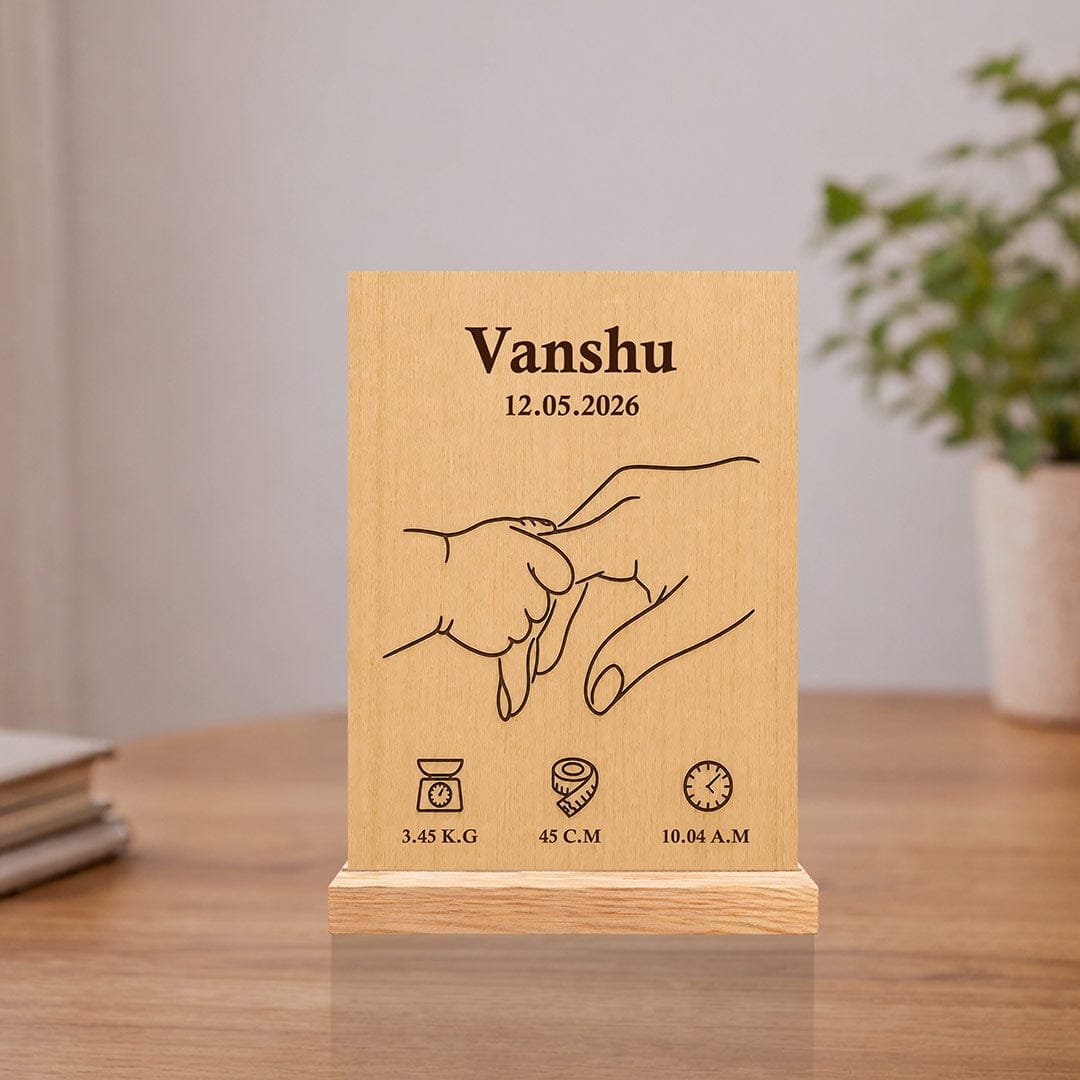 Personalized Baby Birth Details Wooden Plaque – A Forever Memory Of Your Little One’s Arrival