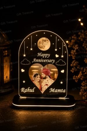 Personalized Anniversary Moon LED Acrylic Lamp