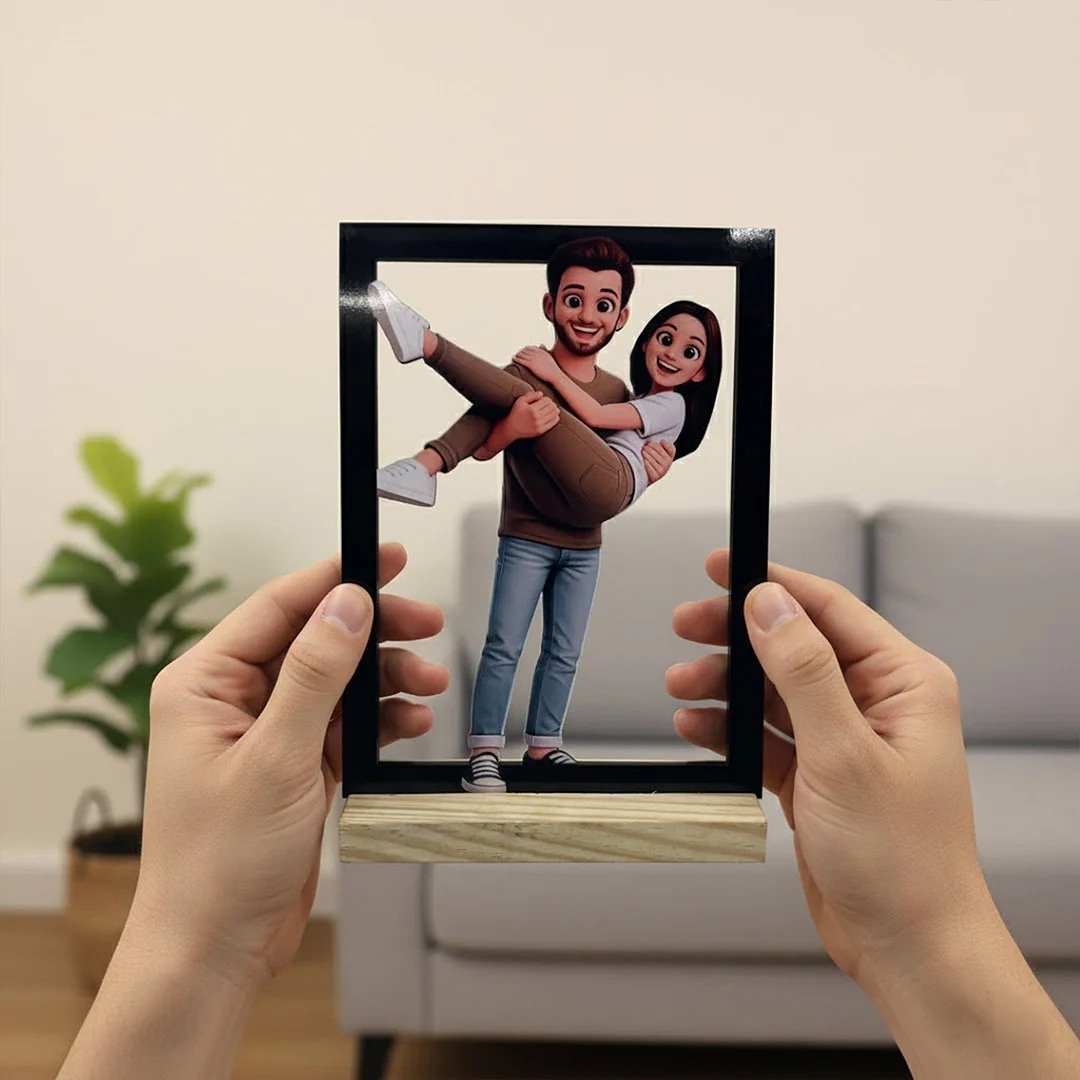 Forever Us 3D Couple Portrait Frame – Personalized Love Keepsake