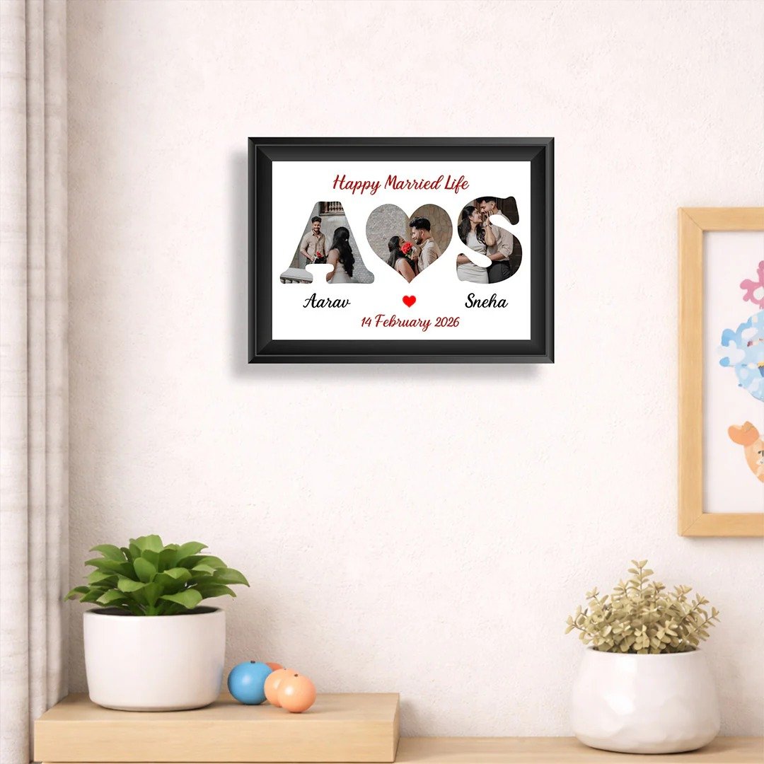 Forever Family Memories – Personalized Initial Photo Collage Frame